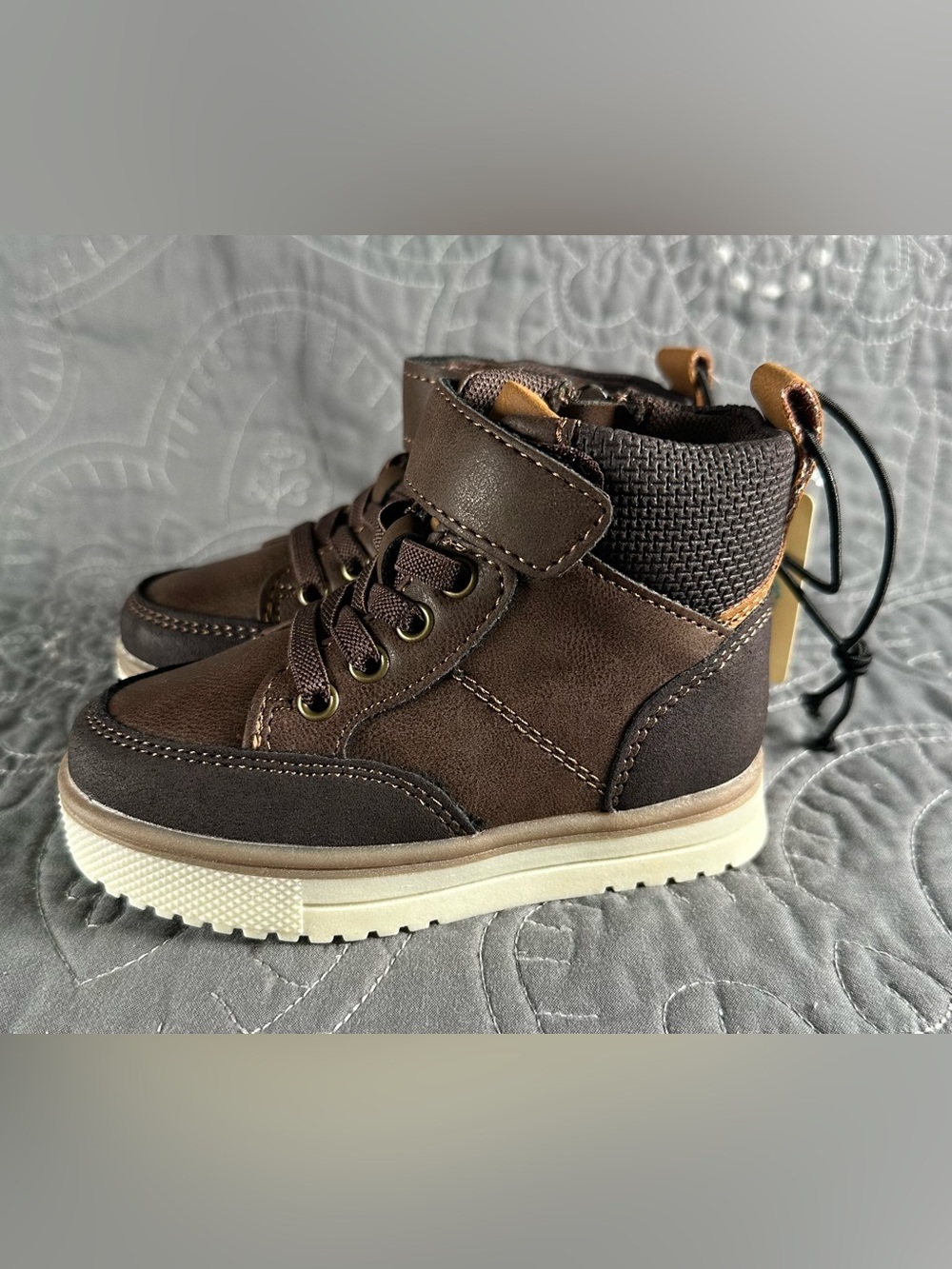 Thereabouts Toddler Boys Lil Asher Brown Flat Heel Boots NWT Size Toddler 5